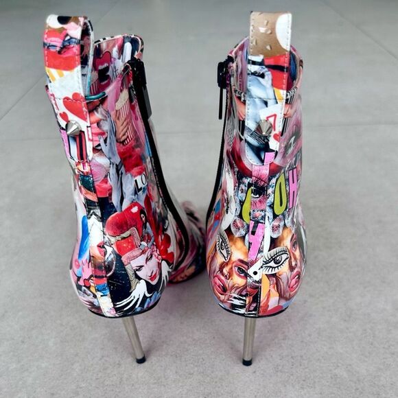 CHRISTIAN LOUBOUTIN Epic Booty Leather Printed Ankle Boots 70 EU 36.5 US 6.5 - Picture 3 of 10